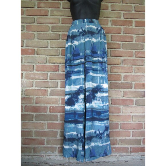 Wide Leg Pants FIFTEEN TWENTY Boho Hippy Tie Dye Festival Blue Women's Large NWT - Picture 3 of 13